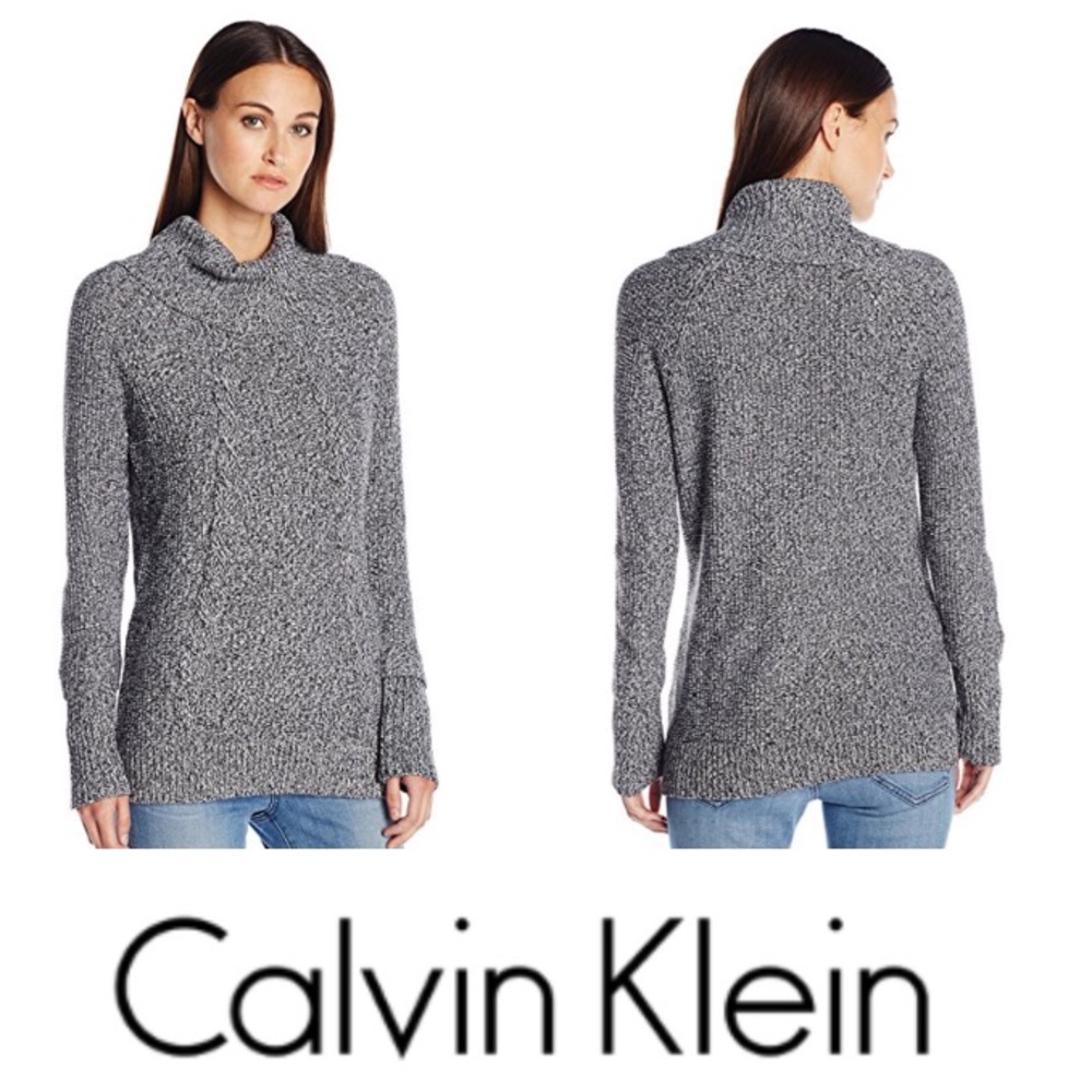 NEW!  Calvin Klein thermal stitch cowlneck sweater